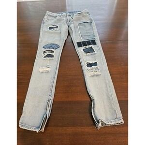 Young and Reckless‎ Y & R Patch Skater Zip Ankle Jeans Size Mens 30